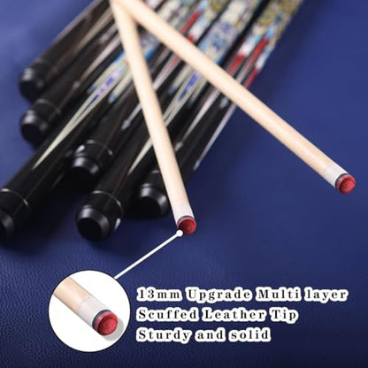 Canadian Maple Pool Cue Stick, Stainless Steel 5/16" X 18 Joint, 58 Inch 13mm Tip Billiard Pool Cue Stick, 19 20 oz, 2-Piece Pool Cue Stick for Beginner, Commercial Home Entertainment - color: Model A(19oz)(20oz)