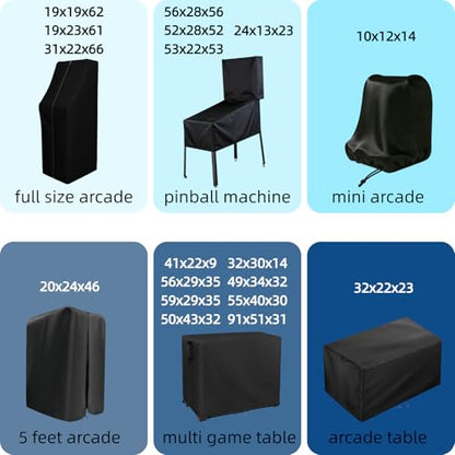Arcade Machine Cover, Heavy Duty Protective Video Game Cover for Arcade1Up MS. PACMAN Classic SE Machine,Waterproof & Dustproof Electronic Dust Covers for Game Room，19" x 19" x 62" - size: 19"L x 19"D x 62"H