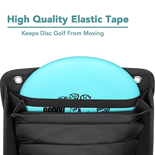 LUCKY CLOVER Disc Putter Pouch: Disc Golf Accessory Pocket Pouch, Secure to Cart Handle with Strap, Fits Most Carts