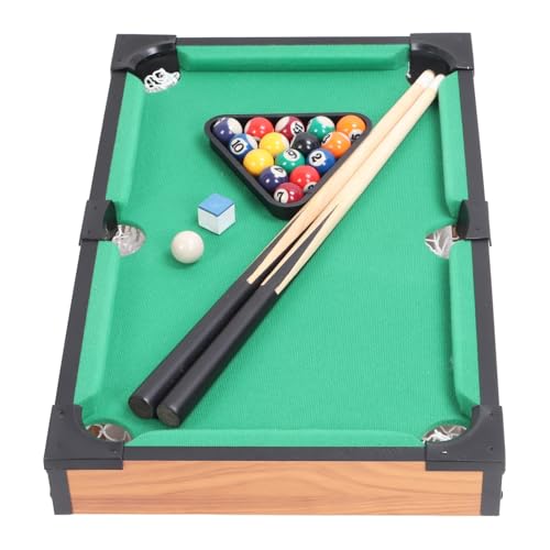 Mini Pool Table, Billiards Table for Kids, Tabletop Billiards Set with Sticks & Triangle Rack, for Kids and Family Fun