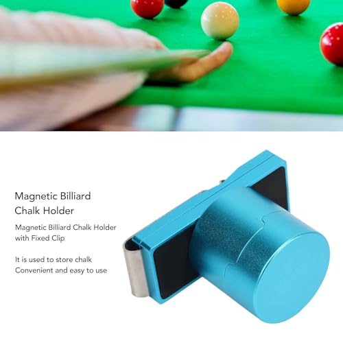 Magnetic Pool Chalk Holder Set,Aluminum Alloy Pool Cue Chalk Holder Case with Fixed Clip,Portable Snooker Billiard Chalk Box Accessories for Pants Pocket or Bag