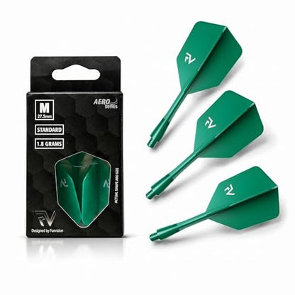 FunVision Aero Darts Flight and Shaft, Integrated Flight & Shaft System, Professional 2-in-1 Molded Darts Wings Accessories（3PCs ） - color: Green