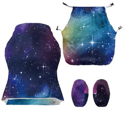 Starry Print Game Chair Cover with Armrest Covers Dust-Proof Skin Friendly Office Chair Covers Slipcovers Machine Washable, Blue - color: Blue - Starry
