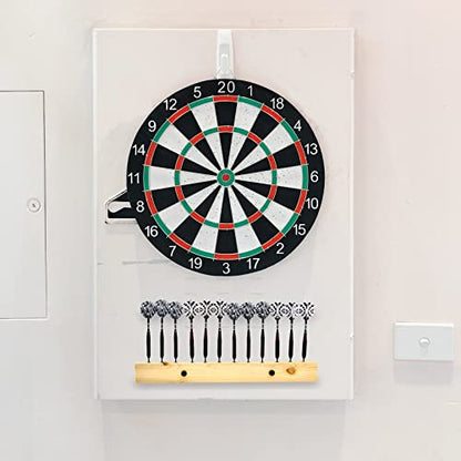 DIMBOI Wood Dart Holder Wall Mount Displays 4 Sets for A Total of 12 Steel/Soft Tip Darts,with Darts Throw Line Marker
