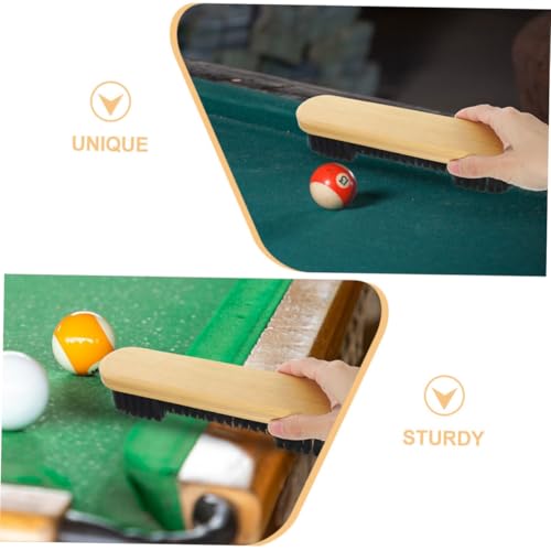 Pool Table Brush and Rail Brush 10.5-inch Medium Size Natural Wood for Felt Cleaning and Crevice Dust Removal Maintenance