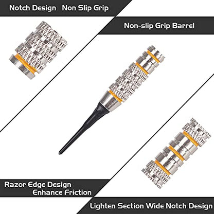 Darts Plastic Tip - Professional Soft Tip Darts Set for Electronic Dartboard 12 Pcs 18 Grams with 50 Extra Tips 24 Flights 2 Flight Protctors and Tool Kit Gift Darts (New)