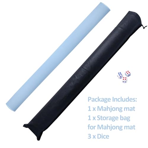 Mahjong Mat with Black Carrying Bag (Light Blue,31.5 inches), Anti Slip and Noise Reduction Table Cover for Mahjong, Poker, Card Games, Dominoes, Board Games, Slip Resistant Mat - color: Light Blue