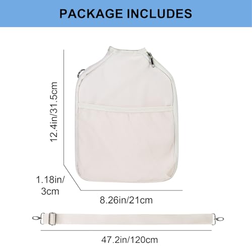 LAKE OF FIRE Pickleball Paddle Cover Crossbody Bag with Adjustable Strap Pickle ball Sling Bag Lightweight Pickleball Gifts for Men and Women - color: Creamy