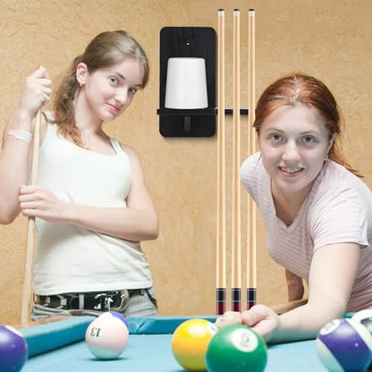 Geelin Wall Mounted Cone Chalk Holder, Wood Pool Hand Chalk Holder with 5 Cue Grooves, Billiards Pool Table Accessories, Billiard Room & Bar(Black,Classic Style) - color: Black, style: Classic Style