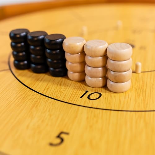 30 Inch Tournament Crokinole Board Game, Official Crokinole & Checkers | 26" Playing Surface, 24 Discs and Bag, Canadian Heritage Tabletop Games, Dexterity Krokinole Games for Families and Friends - style: 30 Inch