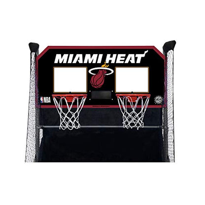 Pop-A-Shot - Home Dual Shot Arcade Basketball Game with NBA Graphics l Sensor Scoring l 16 Game Modes l 7 Balls l Foldable Storage l for All NBA Fans - style: Miami Heat