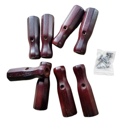 Table Soccer Handle, 8Pcs Wood Soccer Handle Grip Foosball Table Top Game Replacement Handle Part Foosball Accessories - color: wine red