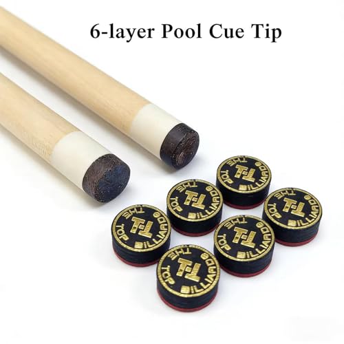 SUPERDIAMOND Pool Cue Tips 14mm, Premium 6-Layer Pig Skin Leather, High Elasticity & Durability Billiard Tips for Pool Sticks and Snooker Cues, Perfect for Professional Players and Beginners - style: Billiard Cue Tips-6f-3pcs