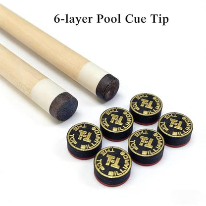 SUPERDIAMOND Pool Cue Tips 14mm, Premium 6-Layer Pig Skin Leather, High Elasticity & Durability Billiard Tips for Pool Sticks and Snooker Cues, Perfect for Professional Players and Beginners - style: Billiard Cue Tips-6f-3pcs