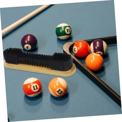 DECHOUS Pool Table Rail Brush and Crevice Cleaning Tool with Wooden Handle, 12-inch Narrow Gap Billiard Table Cleaning Kit for Dust and Debris Removal in Game Rooms and Sports Areas