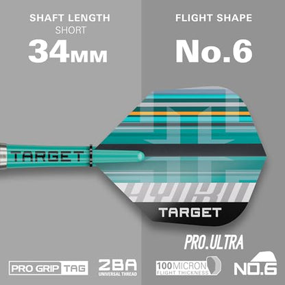 Target Darts Hydro Soft Tip Dart Set (Barrel 12), 18G/20G | 90% Tungsten Darts, Pro Ultra No.6 Flights, Pro Grip Tag Shafts, Pixel Tips | Professional Dart Sets