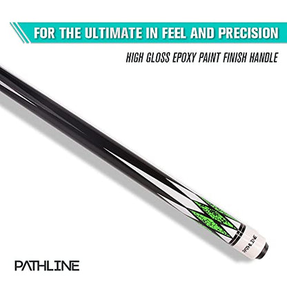 PLN Pool Cue Kit - 58 inch Canadian Maple Billiard Pool Stick and Hard Case - color: Green, size: 20oz