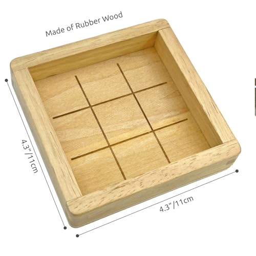 Tic Tac Toe Board Game Noughts Crosses Games Coffee Table Decor for All Ages Size 4 by 4 Inch