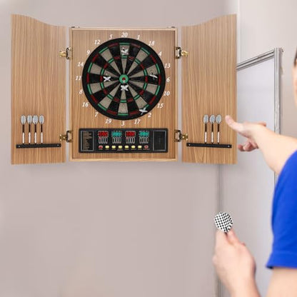 Electronic Dart Board, 4 LED Electric Digital Dart Boards for Adults, Wall-Mounted Electronic Dart Machine with 12 Soft Tip Dartboard Set