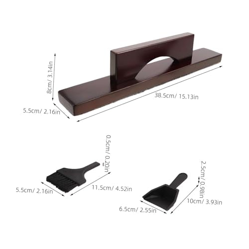 MAGICLULU Shuffleboard Table Brush and Dustpan Cleaner for Table Top Shuffleboard Accessories, Lightweight Sturdy Plastic and Solid Wood Construction, Odor-Free Materials, for Portable