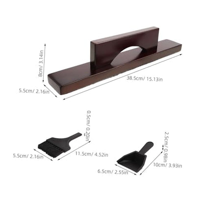 MAGICLULU Shuffleboard Table Brush and Dustpan Cleaner for Table Top Shuffleboard Accessories, Lightweight Sturdy Plastic and Solid Wood Construction, Odor-Free Materials, for Portable