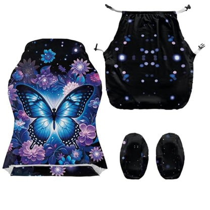 Suobstales Butterfly Daisy Pattern Ergonomic Office Computer Game Chair Slipcovers with Armrest Cover, Stretchy Polyester Covers for Reclining Racing Gaming Chair - color: Butterfly Daisy