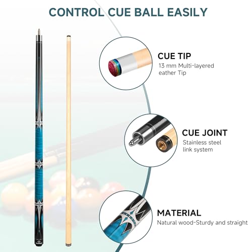 HomeSeason Pool Cue Stick 58" Billiard Cue Sticks Professional Low Deflection Pool Sticks - color: 20oz with bag