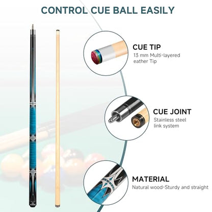 HomeSeason Pool Cue Stick 58" Billiard Cue Sticks Professional Low Deflection Pool Sticks - color: 20oz with bag