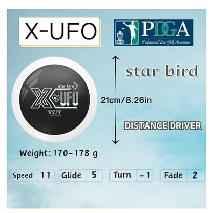 X-UFO Disc Golf Set - Disc Golf Starter Set 5 Pieces, with Putter, Driver, Mid-Range Discs, Mini Discs,Disc Golf Discs Set 170-178 Grams,PDGA Certified Golf Disc (Set 1) - color: Set 1