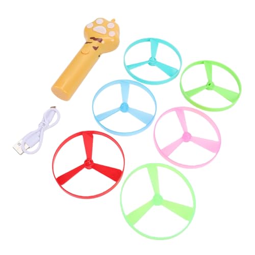 ZJchao Interactive in the Dark Flying Disc Cat Toy with USB Rechargeable Battery Silent Design for Indoor Kittens Playful Adult Cats