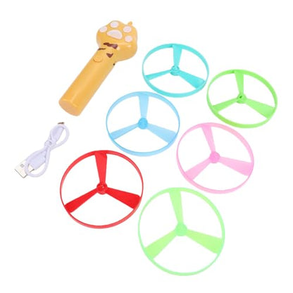 ZJchao Interactive in the Dark Flying Disc Cat Toy with USB Rechargeable Battery Silent Design for Indoor Kittens Playful Adult Cats