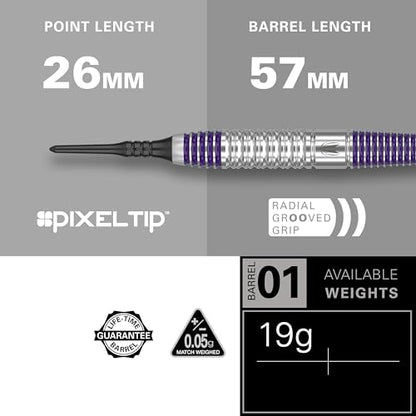 Target Darts Luke Littler Brass Soft Tip Darts Set – 19G Pixel Tip Dart, The Nuke Player Edition Dart Set, Dart Flights, Shafts & Dart Case Included | Professional Dart Accessories