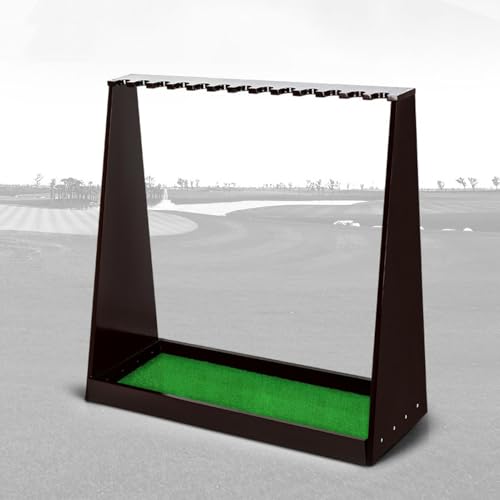 Golf Club Display Rack 13 Hole Club Rack Solid Wood Golf Putter Stand Holder Golf Clubs Holder Organizer with Grass Mat for Garage Home Indoor Golf Driving Range