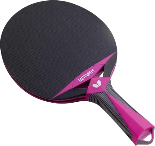 Butterfly 77350 Table Tennis Rubber Paddle Butterfly Outdoor Racket with 2 Balls - color: Black