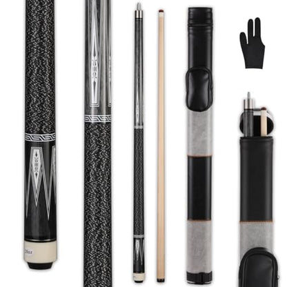 10mm11mm12mm13mm Billiard Pool Cue Stick Set, 20 oz 58 inch Canadian Maple Cue Stick Irish Linen Wrap, Cue Stick for Beginner, Commercial and Home Entertainment - color: 13mm Grey with case