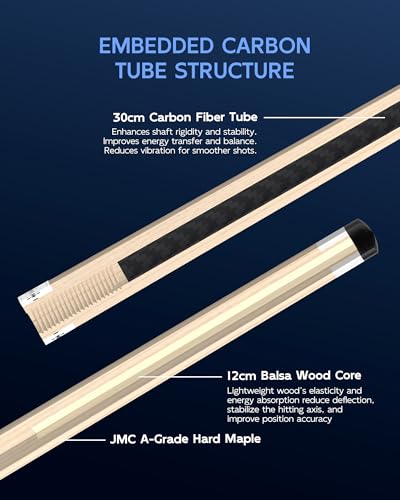 KONLLEN Maple Pool Cue Stick for Adults - Features Low Deflection Shaft, Titanium Alloy 3/8x8 Joint, and 12mm Tip - color: GW1-set