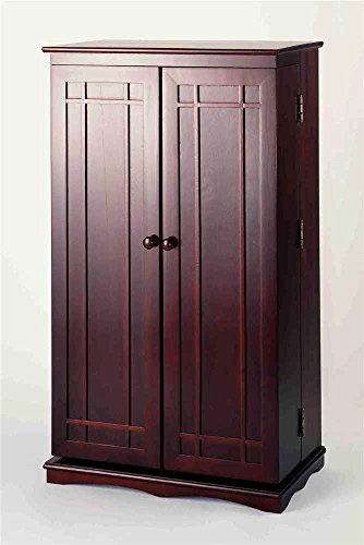 Leslie Dame Solid Oak Multimedia Storage Cabinet with Classic Mission Style Doors, Honey Oak - color: Oak