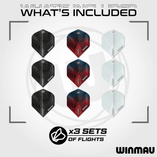 WINMAU Prism Alpha Solar Design Dart Flight Packs - 3 sets per pack (9 flights in total)