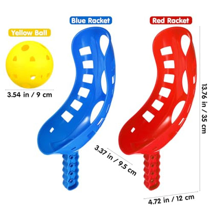 Scoop Ball Toss Game Set with 4 Launchers and 2 Balls Outdoor Backyard Launch and Catch Game for Kids and Family Fun Portable Lightweight Plastic Scoops Suitable for Ages 3 and up