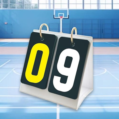 Sports Scoreboard 2 Digit Flip Number Portable Tabletop Scorekeeper PVC Material Water Resistant Suitable for Basketball Football Soccer Table Tennis