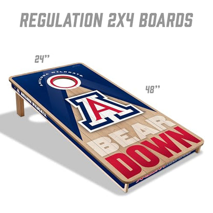 YouTheFan NCAA 2' x 4' Slogan Series Professional Wood Cornhole Game with Logo Bags - color: Arizona Wildcats