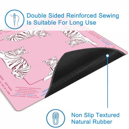 Preppy Pink and White Tiger Mahjong Mat for Table with Rules, 33×33 Inches | Anti-Slip, Waterproof, Noise-Reducing Table Cover for American Mahjong, Poker, Board Games , Dominoes, and Card Games - color: Pink-1