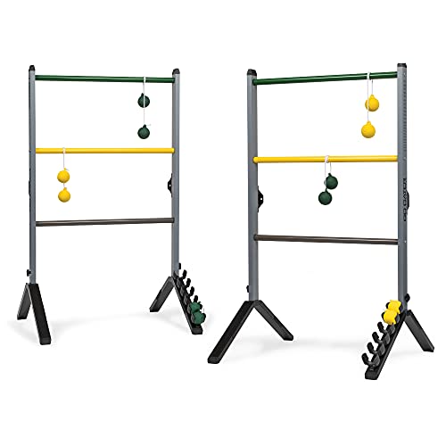 EastPoint Sports Go! Gater Premium Steel Ladderball Set - Features Sturdy Steel Material, Built-in Scoring System, Complete with All Accessories - color: Grey/Yellow