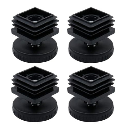 Antrader Home Office Table Desk Adjustable Leveling Foot,Plastic Metal Square Tube Insert Kit, 30mm x 30mm Black, 4 Sets - color: Black,d40xm8, size: 30x30mm