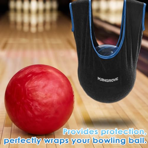 Mangrove Bowling Ball Polisher, Microfiber Bowling Towel See-Saw for Bowlers, Large Washable Bowling Shammy Seesaw, Ball Cleaner Holder Bag - color: Black