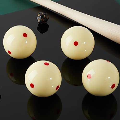 Meooeck 2-1/4'' Pro Cup Cue Ball Standard Billiard Ball Regulation Size Training Pool Ball with 6 Red Dots Replacement Ball, White