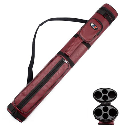 GSE Games & Sports Expert 2x2 Deluxe Hard Billiard Pool Cue Stick Carrying Case, Billiard Cue Case, Billiards Accessories (Several Colors Available) - color: Oval - Burgundy