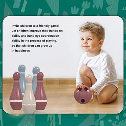 Naroote Exciting Bowling Game for Children with Lighting Function, Includes 6 Bowling Pins and 1 Ball, Improves Motor Skills and Coordination, Excellent for Boys Girls, Suitable for All Ages (4PCS