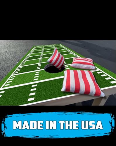 PartyToss Cornhole Boards/Bean Bag Toss Game Set w/Optional LED Lights & Graphics - Choose Your Model - color: Football