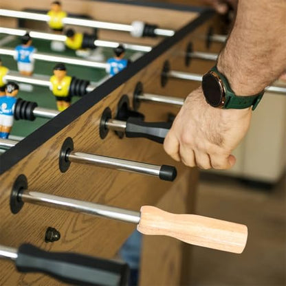 Foosball Table Handles 2 Pack Wooden Replacement Grips for Indoor Soccer Table Game Poles with Octagonal Design Easy Assembly Enhancing Family Entertainment